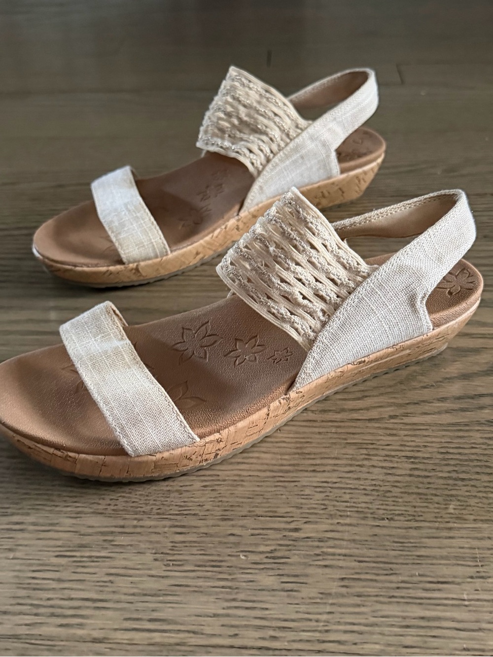 Skechers Brie Most Wanted Beige wedge sandals 
Size 7 Women's